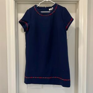 Vineyard vines cap sleeve navy dress with plaid trim size 16